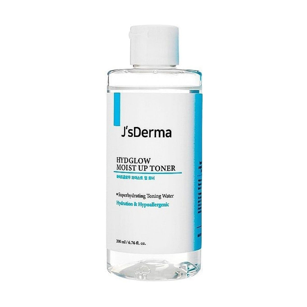Зволожувальний тонер для обличчя J'sDerma Hydglow Moist Up Toner з гіалуроновою кислотою, 200 мл